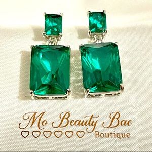 Crystal Green Drop Earrings